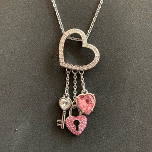 Swarovski Heart Lock and Key Necklace